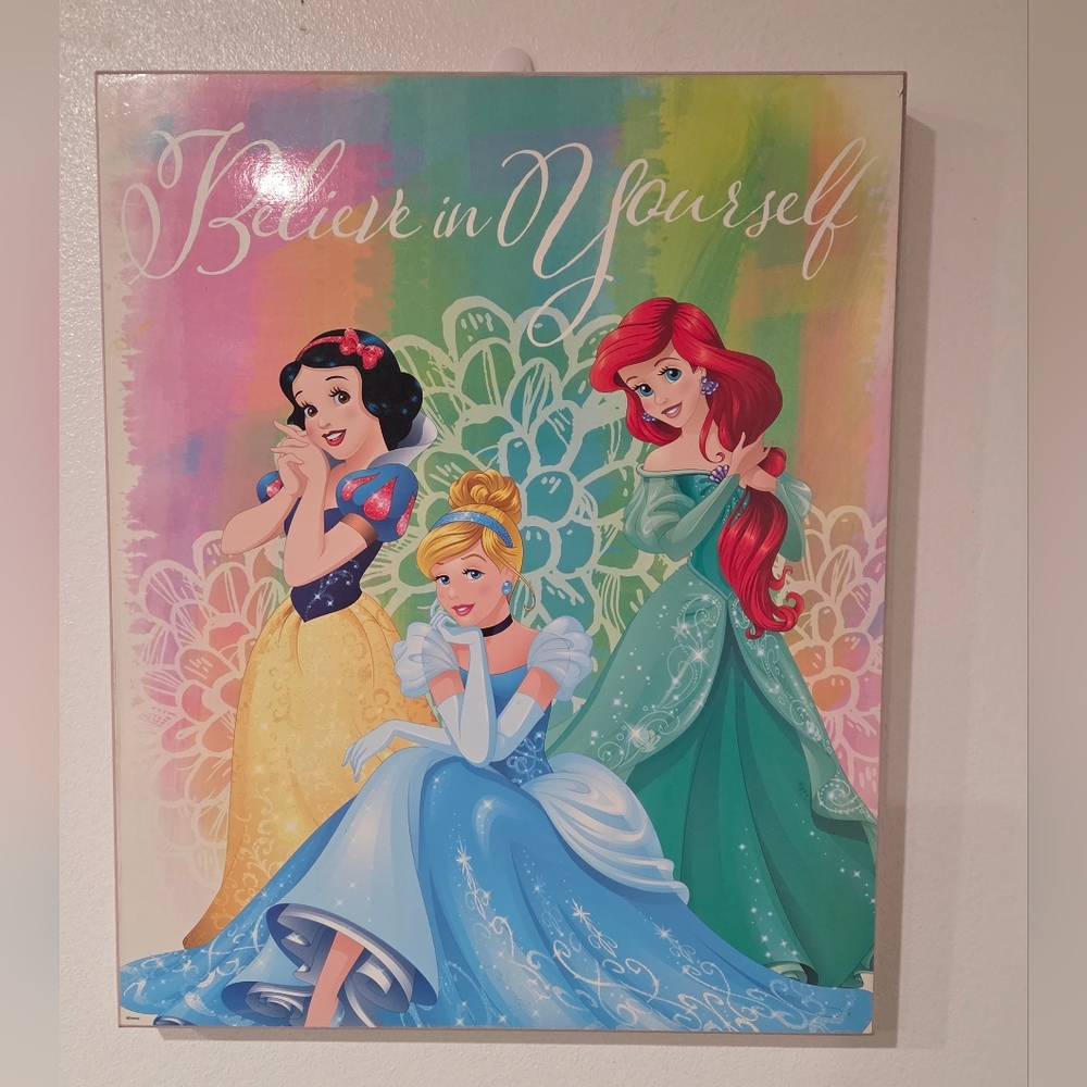 Disney Princess Colorful Believe Wall Art